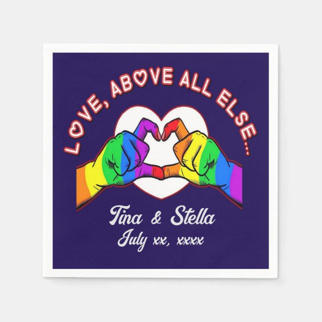 Liebe über allen anderen Napkins Serviette (Vorderseite)
