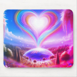 Liebe überall auf der Welt auf farbenfrohem Deskto Mousepad