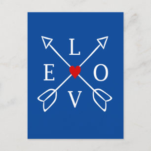 Liebe Überkreuzte Pfeile Postkarte