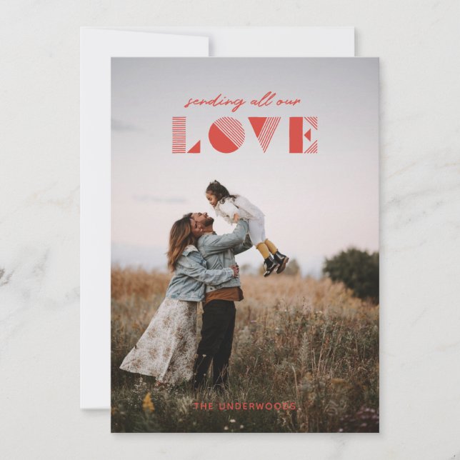 Liebe überlagern Valentinstag-Karte - Rot Einladung (Vorderseite)