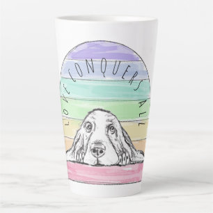 Liebe überwindet alles Hund Regenbogen Basset Houn Milchtasse