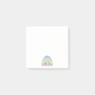 Liebe überwindet alles Hund Regenbogen Basset Houn Post-it Klebezettel