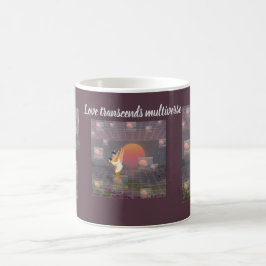 Liebe überwindet Multiverse Kaffeetasse