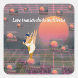Liebe überwindet Multiverse Quadratischer Aufkleber