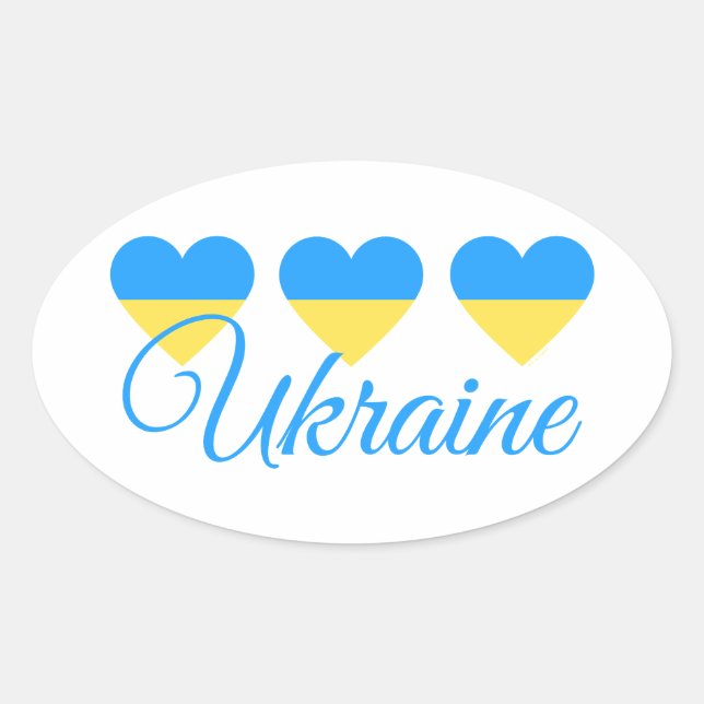 Liebe Ukraine Ovaler Aufkleber (Vorderseite)