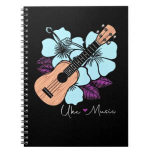 Liebe Ukulele Music Guitar Blume Hawaii Notizblock