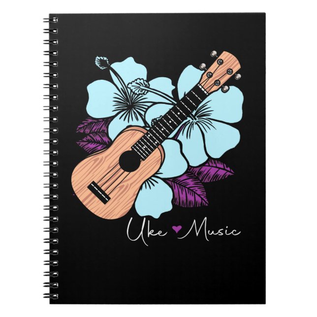 Liebe Ukulele Music Guitar Blume Hawaii Notizblock (Vorderseite)