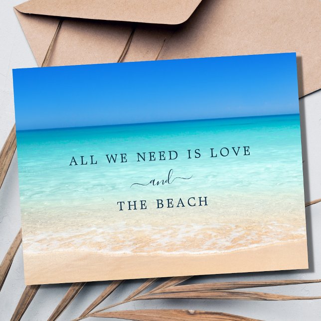 Liebe und Beach Wedding Save the Date Postkarte (Love and the Beach Wedding Save the Date Postcard)