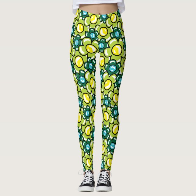 Liebe und Blume Leggings (Vorderseite)