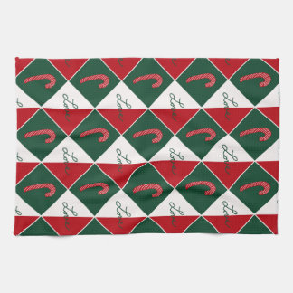 Liebe und Candy Canes Geschirrtuch