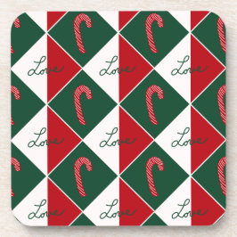 Liebe und Candy Canes Getränkeuntersetzer