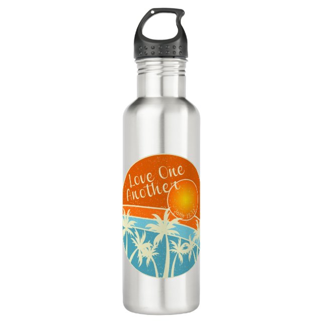 Liebe und Christliches Design Edelstahlflasche (Vorderseite)