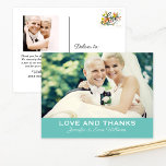 Liebe und Dank an Aqua Blue Wedding Monogram Foto Postkarte<br><div class="desc">Klassische Hochzeit danke Ihnen Post-Card-Vorlage verfügt über ein Foto auf der Vorder-und Rückseite, "Liebe und Dank" benutzerdefinierte Text mit Monogramm auf der Vorderseite. Hintergrundfarbe auf der Vorderseite (aqua blau) und Rückseite (weiß) der Karte kann durch Anpassen es / Bearbeiten / Hintergrund an eine andere Farbe angepasst werden. *Foto Tipp: Um...</div>