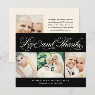 Liebe und Dank an Black Wedding Foto Vielen Dank Dankeskarte