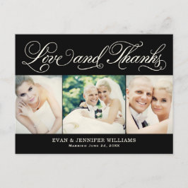 Liebe und Dank an Black Wedding Foto Vielen Dank Postkarte