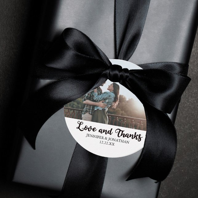 Liebe und Dank an Couple Foto Chic Wedding Geschenkanhänger (Von Creator hochgeladen)