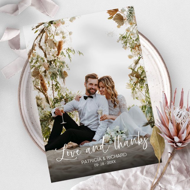 Liebe und Dank an das elegante Calligrafy Foto Hoc Dankeskarte (Von Creator hochgeladen)