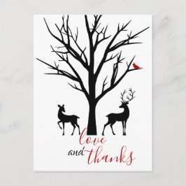 Liebe und Dank an Deer Winter Danke Postkarte