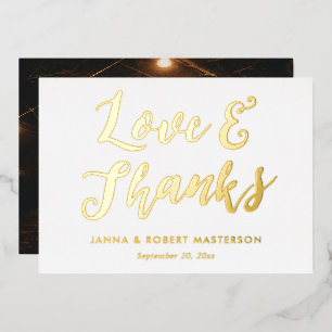 Liebe und Dank an Gold Calligraphy Foto Vielen Dan Folieneinladung