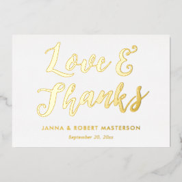 Liebe und Dank an Gold Calligraphy Foto Vielen Dan Folieneinladung