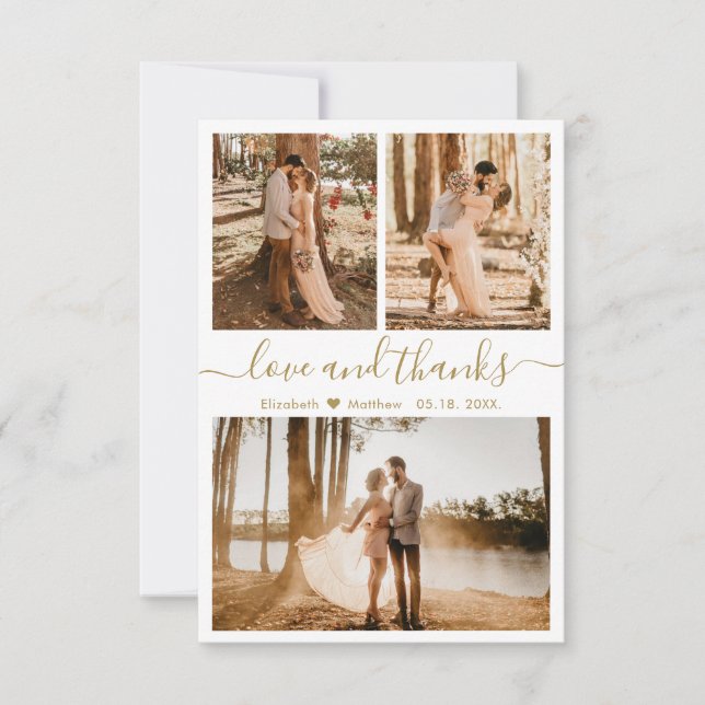 Liebe und Dank an White Gold Wedding Dankeschön Ca Dankeskarte (Vorderseite)