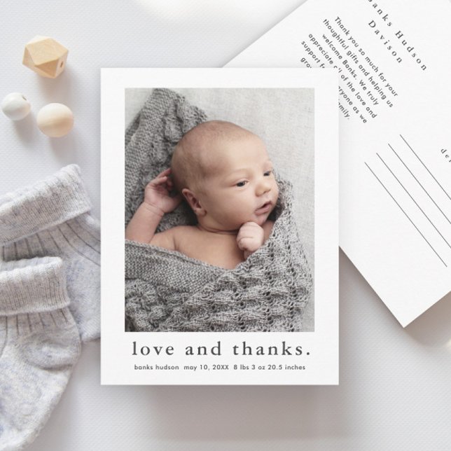 Liebe und Dank Baby Foto Geburtserklärung Postkarte (Von Creator hochgeladen)