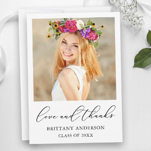 Liebe und dank Calligraphy Ink Script Abschluss Dankeskarte
