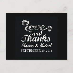 LIEBE UND DANK Chalkboard Gunst Postkarte
