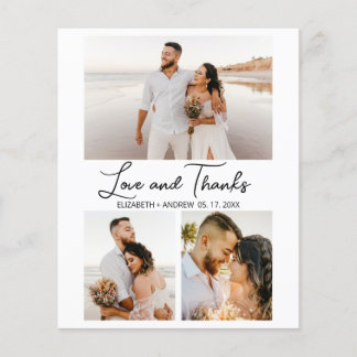 Liebe und Dank Collage Wedding Vielen Dank Flyer