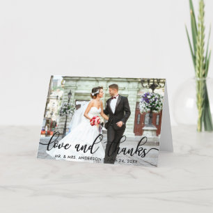Liebe und Dank der modernen Hochzeitsklemme für da Dankeskarte