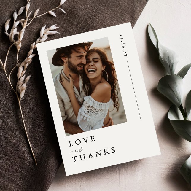 Liebe und Dank | Einfache Hochzeit von Fotos Dankeskarte (Von Creator hochgeladen)