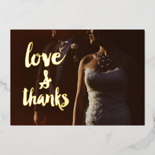 Liebe und Dank Foto Danke Hochzeit Folieneinladung