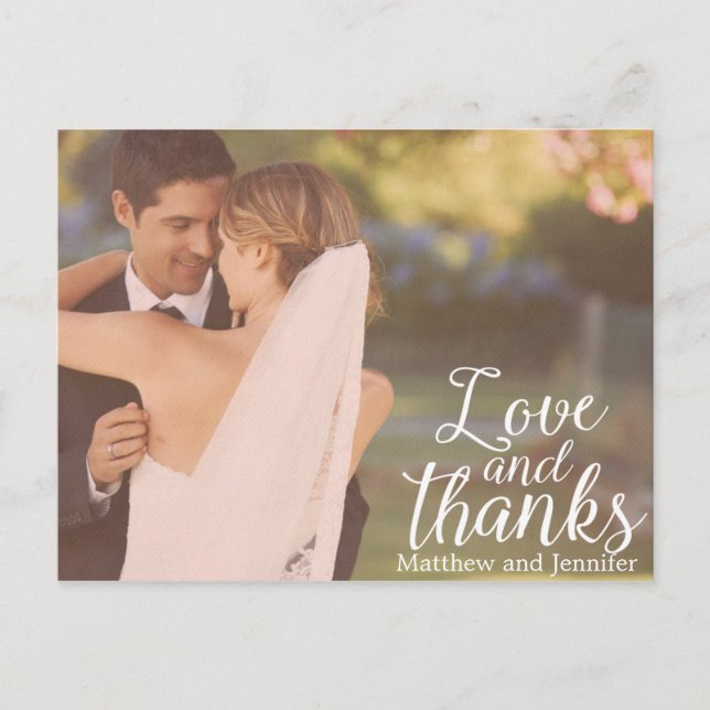 Liebe und Dank | Foto Wedding Vielen Dank Postcard Postkarte (Vorderseite)