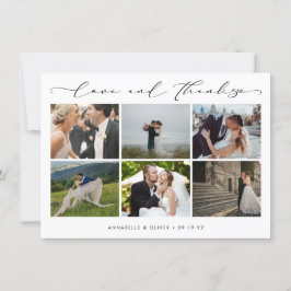 Liebe und dank Fotocollage Hochzeit Dankeskarte