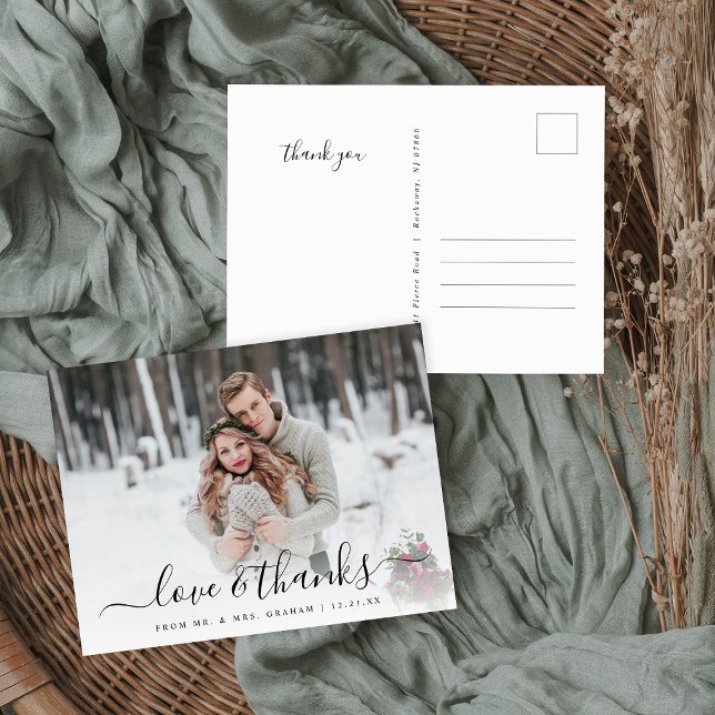 Liebe und Dank für das Hochzeitungs-Foto-Overlay Postkarte (Von Creator hochgeladen)