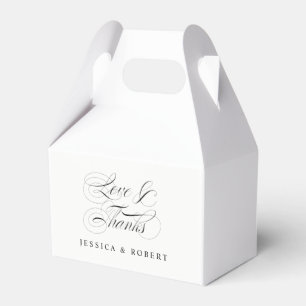 Liebe und Dank für die elegante Script-Hochzeit Geschenkschachtel