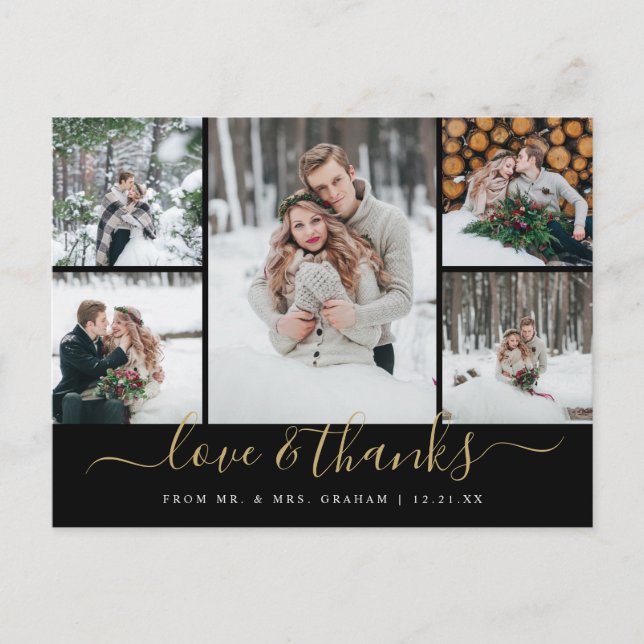 Liebe und Dank für die Hochzeitfotografie Postkarte (Vorderseite)