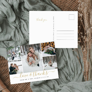 Liebe und Dank für die Hochzeitfotografie Postkarte