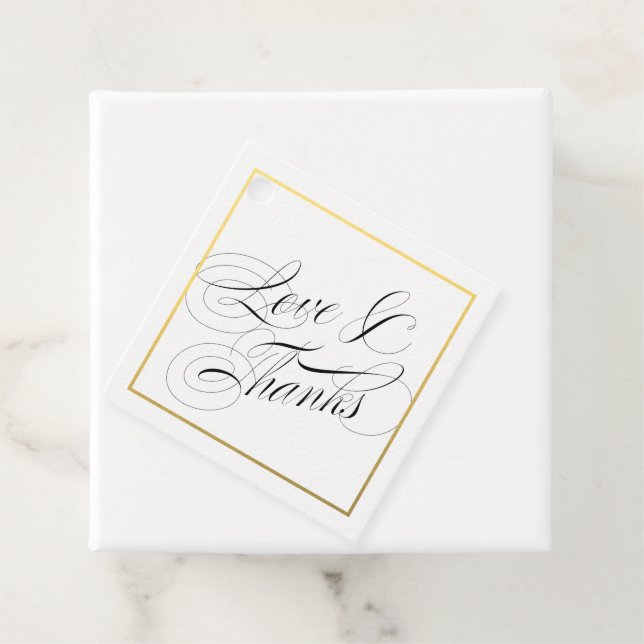 Liebe und Dank für elegante Script-Imitate Gold Bo Geschenkanhänger (Beispiel)