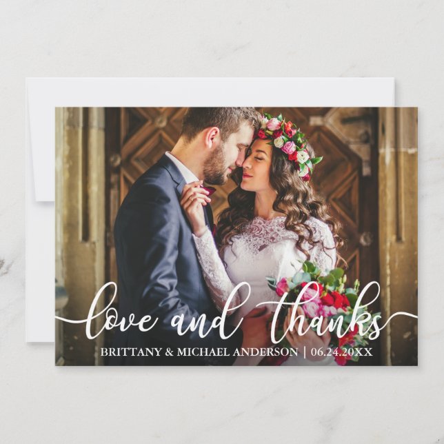 Liebe und Dank für Hochzeit danke Ihnen Foto (Vorderseite)