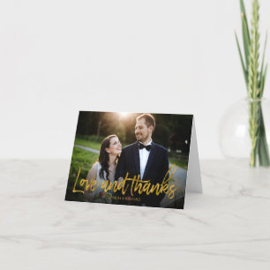 Liebe und Dank Gold Foil Hochzeit Vielen Dank Foto Dankeskarte