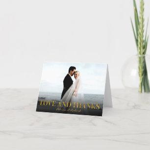 Liebe und Dank Gold Foil Hochzeit Vielen Dank Foto Dankeskarte