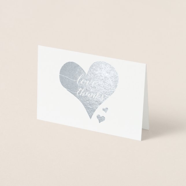 Liebe und Dank - Hochzeit mit elegantem Drehbuch Folienkarte (Vorderseite)
