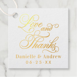 Liebe und dank Kalligrafie Wedding Monogram Gold Geschenkanhänger