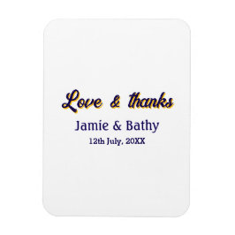 Liebe und dank lila orangefarbener Ehedatum Magnet