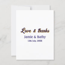 Liebe und dank lila orangefarbener Ehedatum