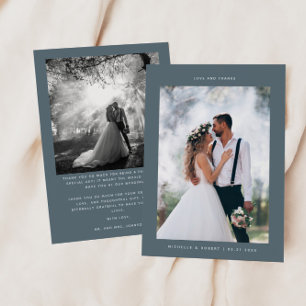 Liebe und Dank Minimalistischer Hochzeitsslatte fü Dankeskarte