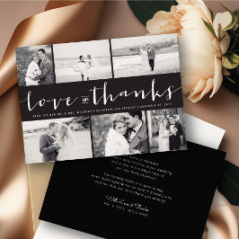 Liebe und dank modernem Script 6 Foto Hochzeit Dankeskarte