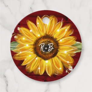Liebe und Dank Monogram Rustic Wedblume Geschenkanhänger