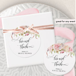 Liebe und Dank, Rosa und Rose Gold Floral Geschenkanhänger